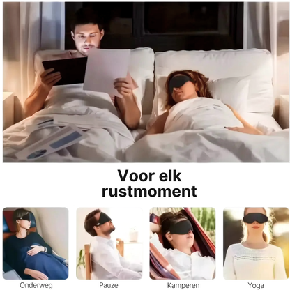 Zwart 3D-slaapmasker voor slapen, reizen en rustmomenten