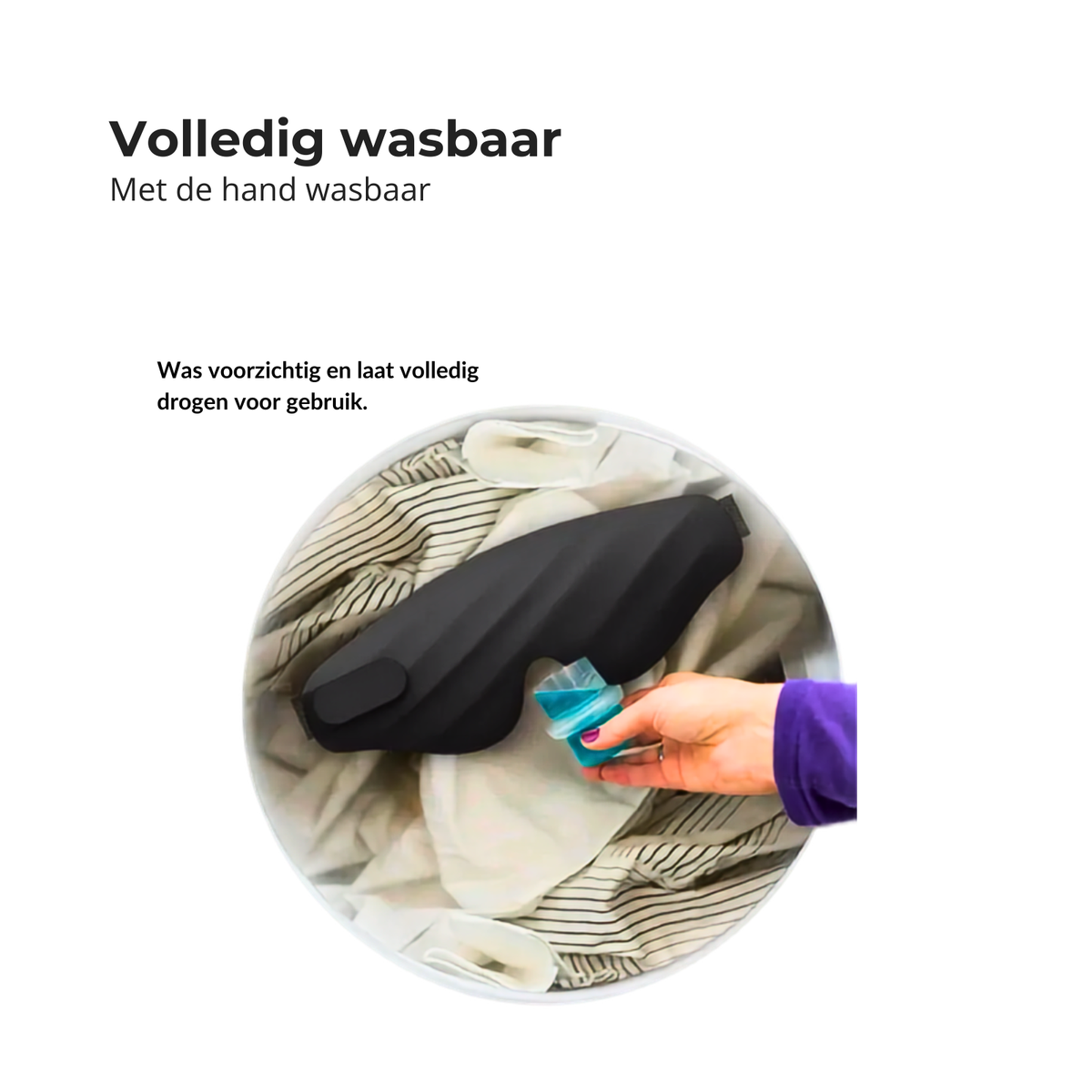 Het 3D slaapmasker kan voorzichtig met de hand worden gewassen