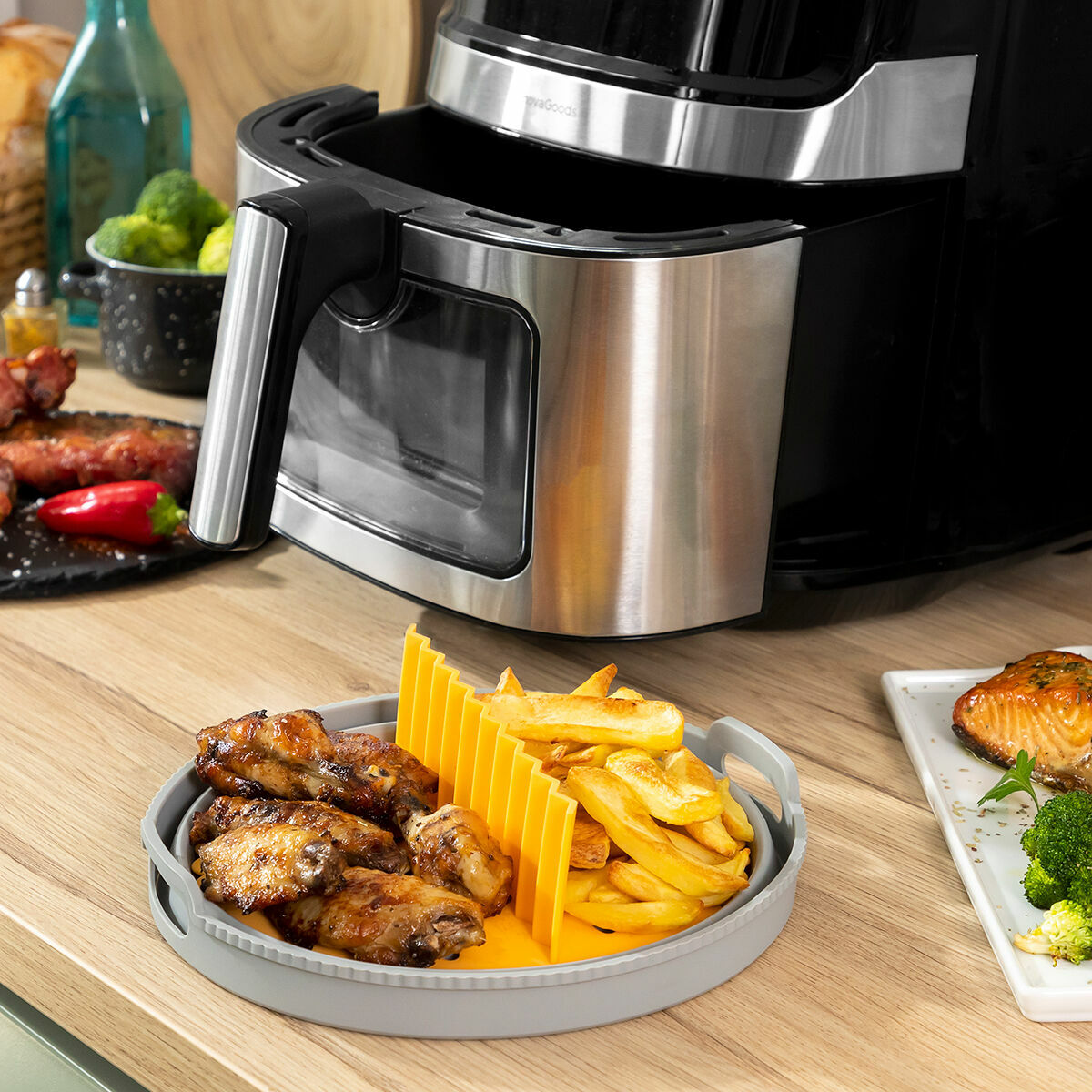 Opvouwbaar siliconen mandje voor airfryer Fliynner | Auredomo - foto 1