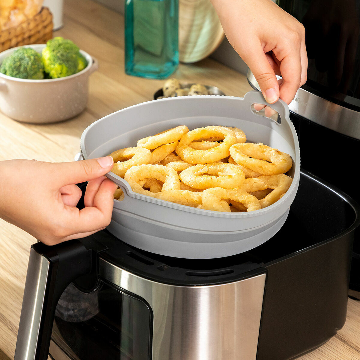 Opvouwbaar siliconen mandje voor airfryer Fliynner | Auredomo - foto 3
