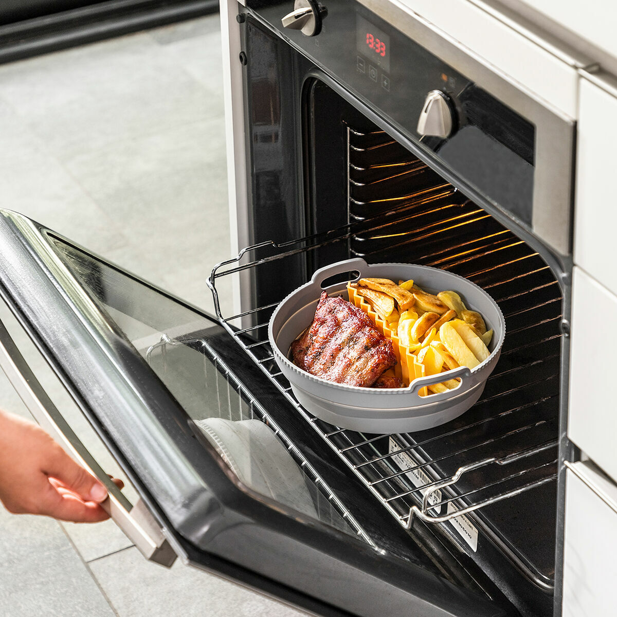 Opvouwbaar siliconen mandje voor airfryer Fliynner | Auredomo - foto 6