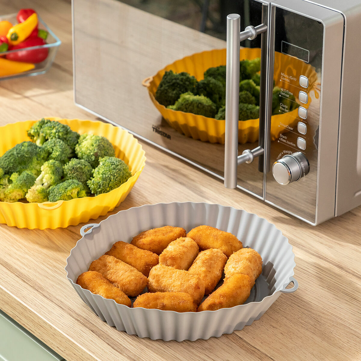Siliconen mandjes met borstel voor airfryers Mollicon 2 Stuks | Auredomo - foto 5