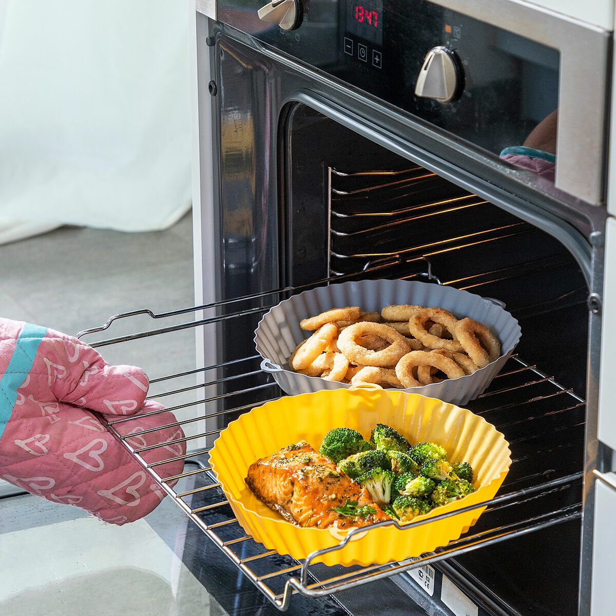 Siliconen mandjes met borstel voor airfryers Mollicon 2 Stuks | Auredomo - foto 6