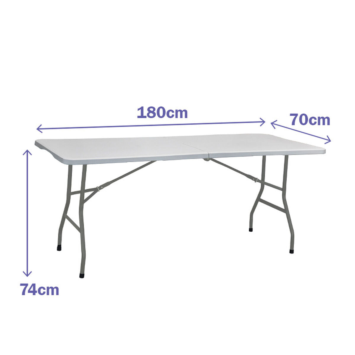 Opvouwbare Tafel Grijs 70 X 74 X 180 Cm | Auredomo - foto 1