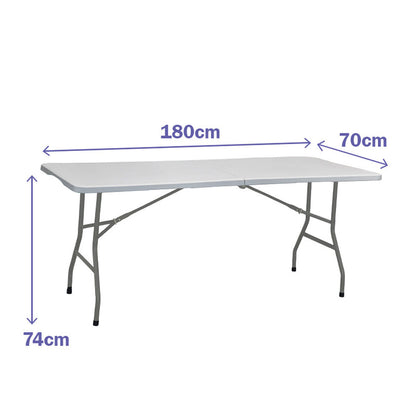 Opvouwbare Tafel Grijs 70 X 74 X 180 Cm | Auredomo - foto 1