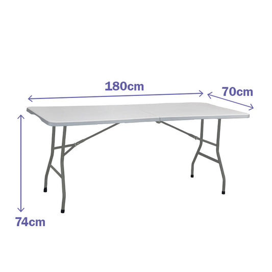 Opvouwbare Tafel Grijs 70 X 74 X 180 Cm | Auredomo - foto 1