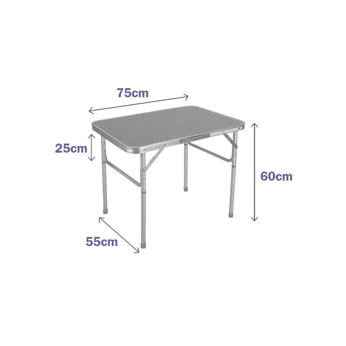 Opvouwbare tuintafel grijs 75 x 60 x 55 cm | Auredomo - foto 1