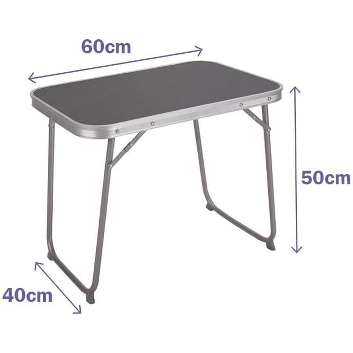 Opvouwbare tuintafel grijs 75 x 60 x 55 cm | Auredomo - foto 3