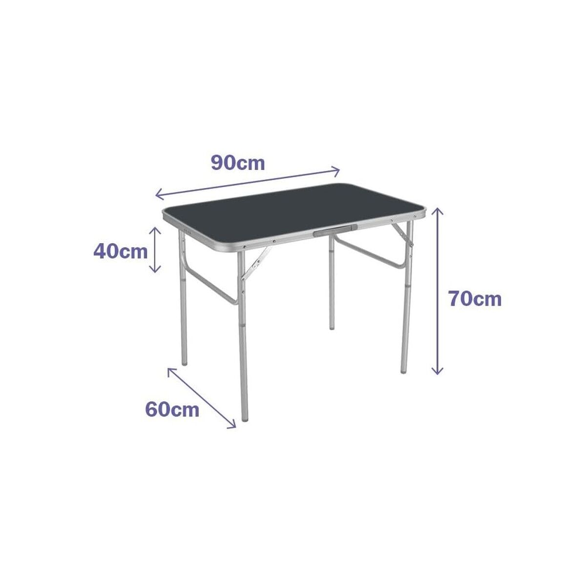 Opvouwbare tuintafel grijs 90 x 70 x 60 cm | Auredomo - foto 1