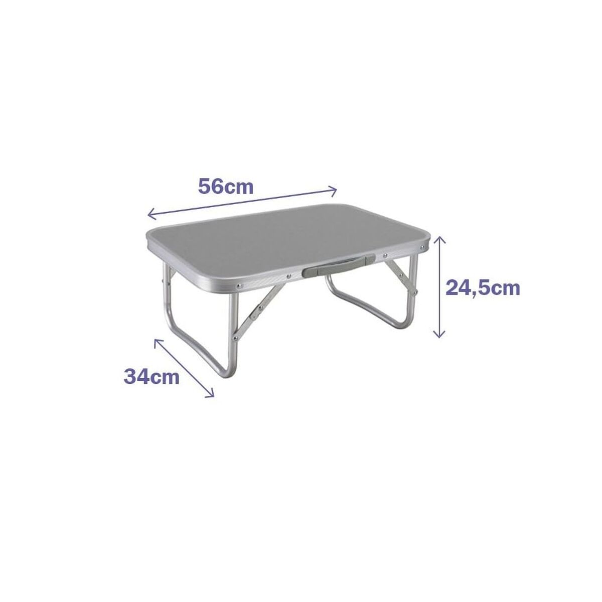 Compacte opvouwbare tafel grijs 56 x 24 x 34 cm | Auredomo - foto 1