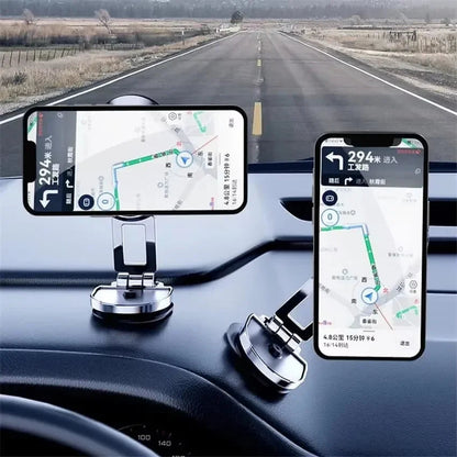 Telefoonhouder in staande en liggende stand op een dashboard