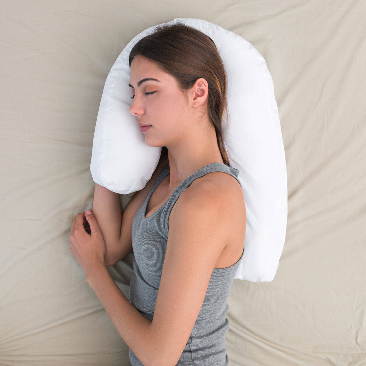 Ergonomisch U-vormig Zijslaapkussen Slupill | Auredomo - foto 1