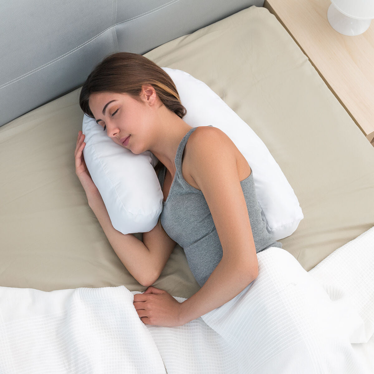 Ergonomisch U-vormig Zijslaapkussen Slupill | Auredomo - foto 3