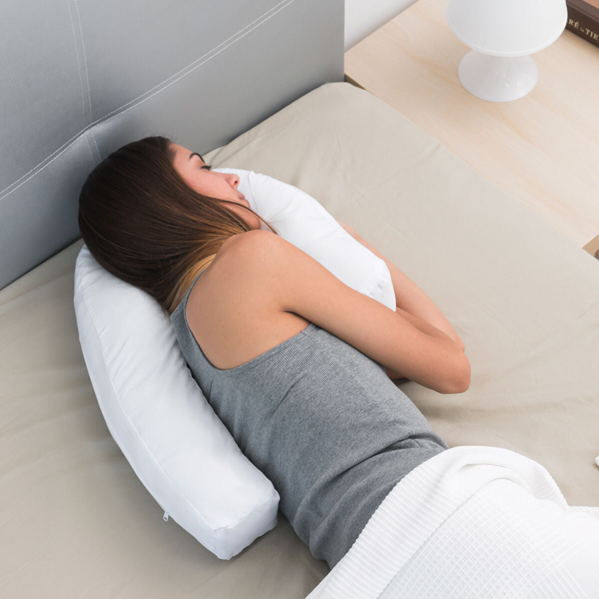 Ergonomisch U-vormig Zijslaapkussen Slupill | Auredomo - foto 4