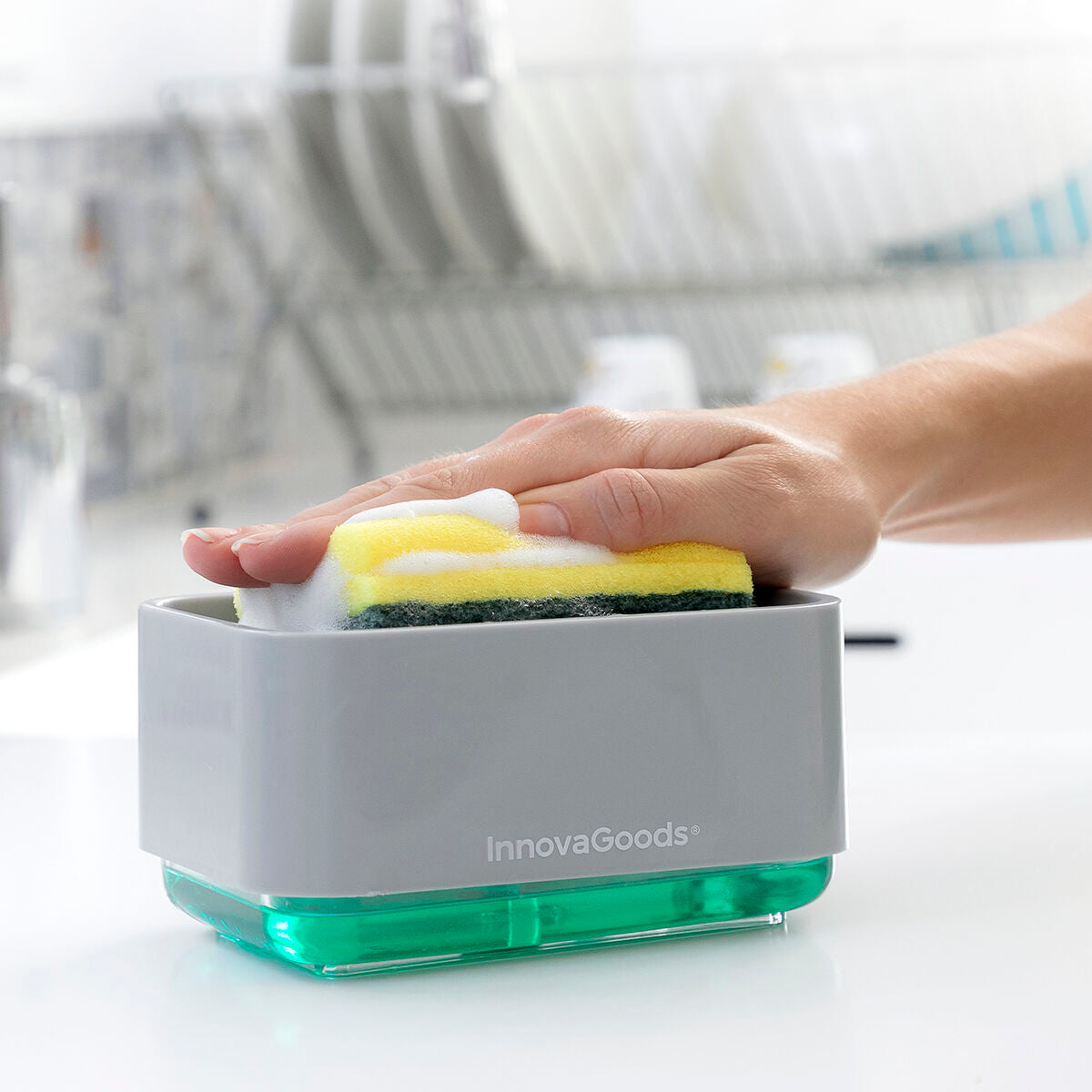 2-in-1 zeepdispenser voor het aanrecht Pushoap | Auredomo - foto 2