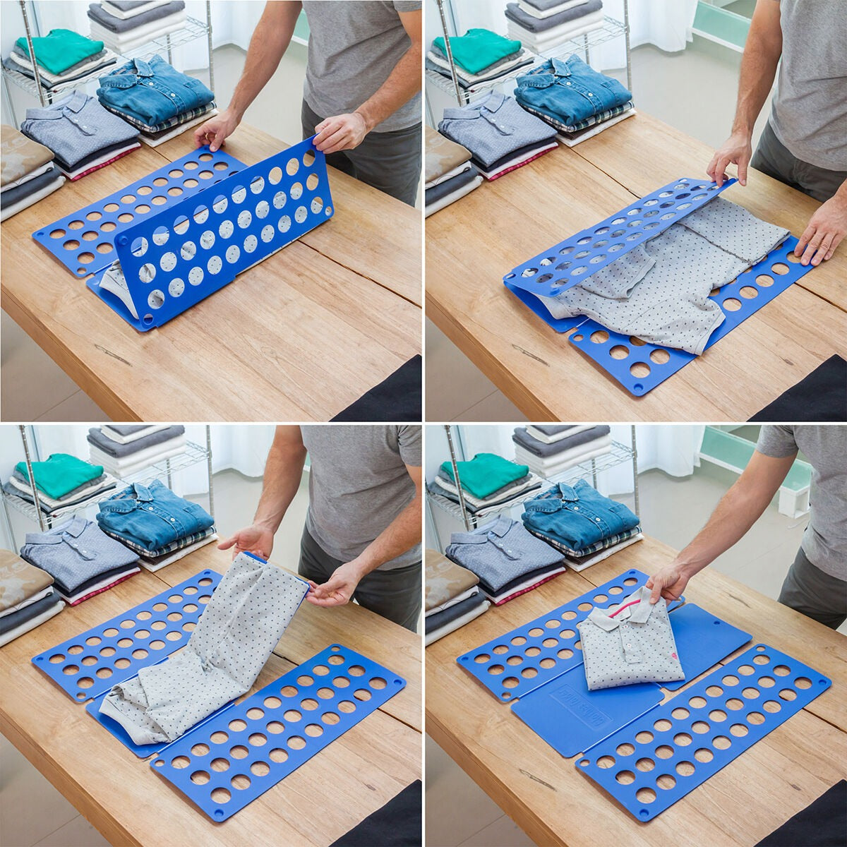 Kledingvouwer voor kast en wasruimte detailweergave
