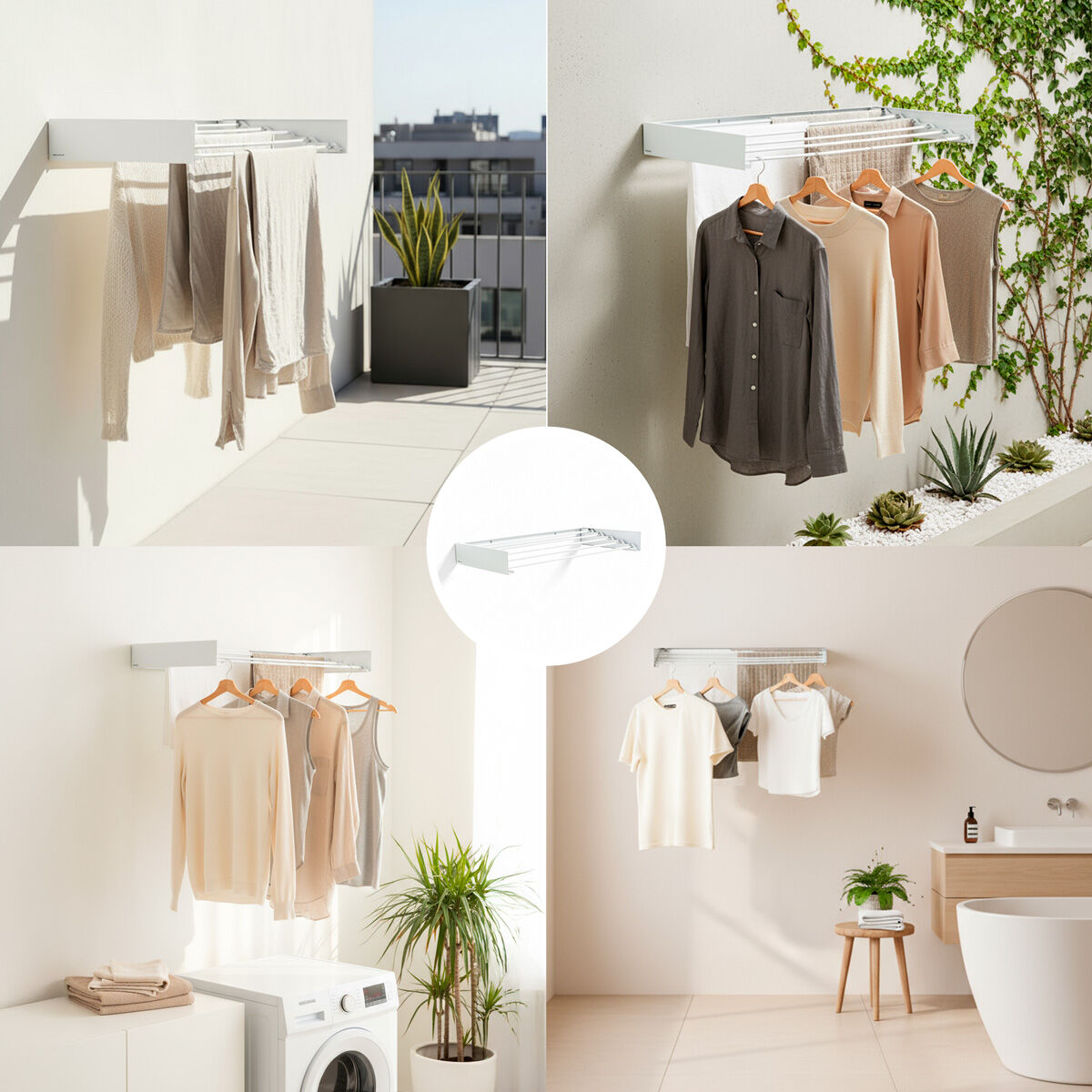 Uitschuifbaar wanddroogrek Dryva 80 | Auredomo - foto 2