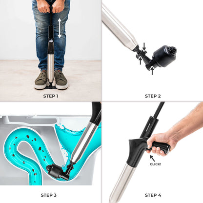 Hogedruk persluchtontstopper met accessoires en 5-in-1 manometer Jetpro | Auredomo - foto 5